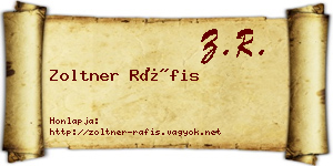 Zoltner Ráfis névjegykártya